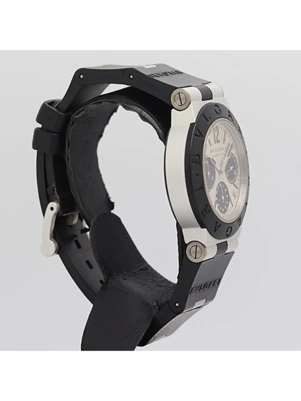 Bvlgari Bulgari Aluminum Automatic Chrono Date Silver Dial Watch